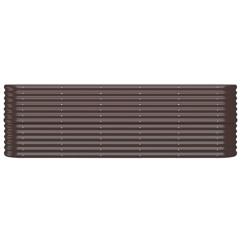 Garden Raised Bed Powder-coated Steel, Brown, 68 cm x 224cm x 40cm