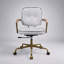 Fauteuil de bureau Siecross Vintage en cuir pleine fleur blanc avec massage par vibrations et chauffage lombaire pour un confort optimal