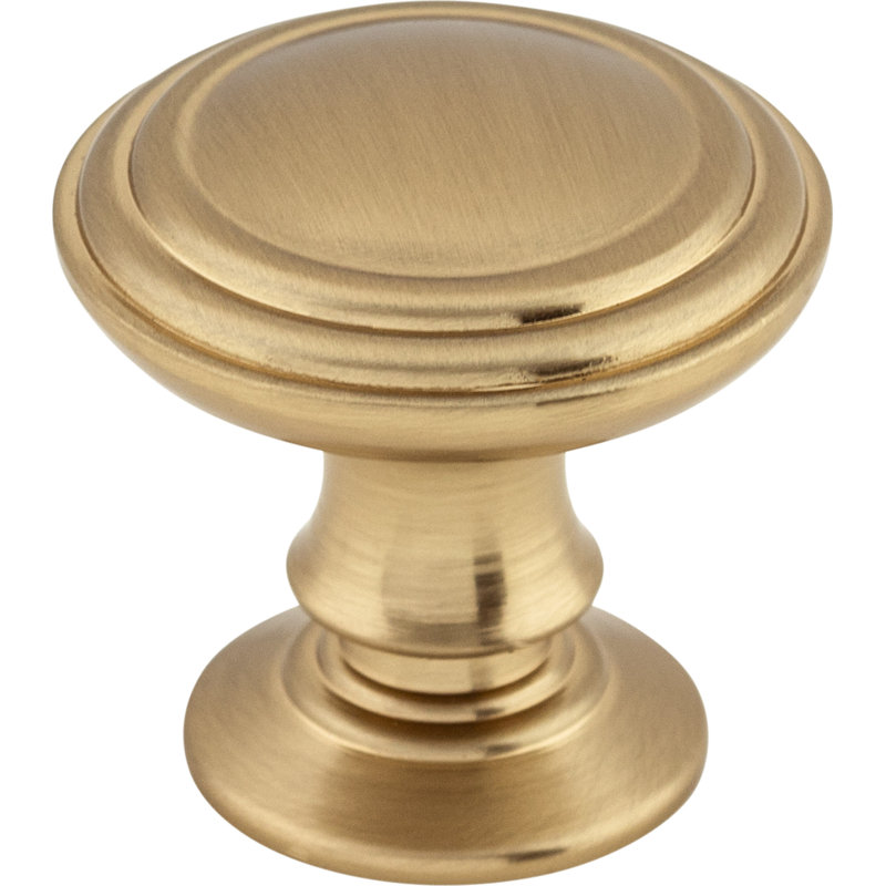 Reeded Round Knob, 1 1/4" Knob Diameter, Honey Bronze