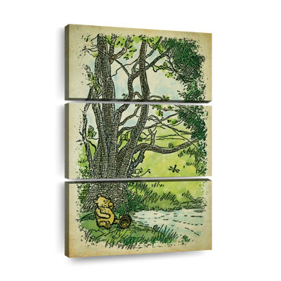 Kids Tv And Movies " Winnie The Pooh Picnic Multi Piece Canvas Print " by IvaCuddlyMural 3 - Pieces
