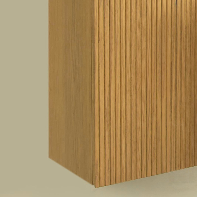 Tall Wall Mounted Narrow Storage Cabinet,  For Small Spaces And Corner Use, Golden Oak