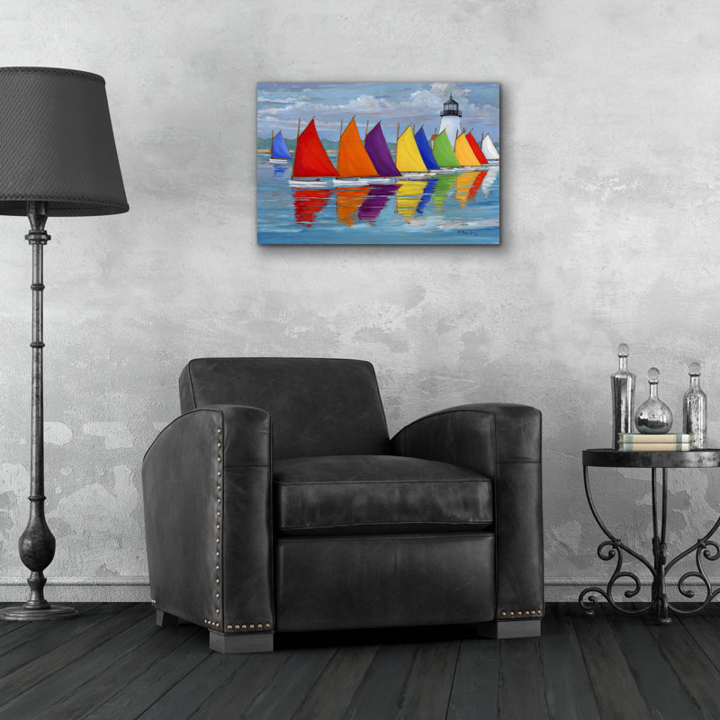 «Rainbow Fleet» par Paul Brent, art en verre acrylique Wal, H 16 po x l 24 po x P 0,2 po