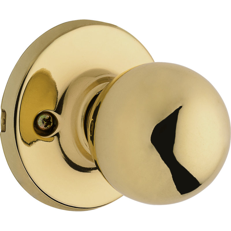 Poignée de porte factice simple avec rosette rond inactif Yukon, Laiton