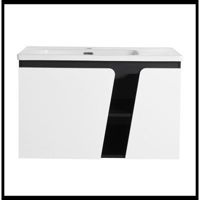 Anazia 31.70'' Single Bathroom Vanity with Ceramic Top