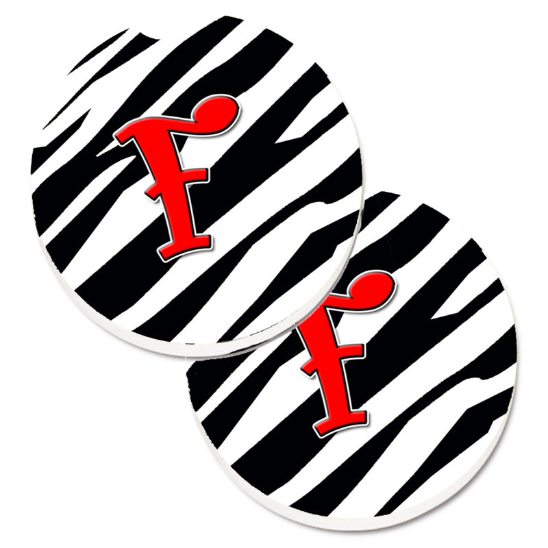 Sous-verre à cogramme initial de q tiger, F, Noir / Rouge