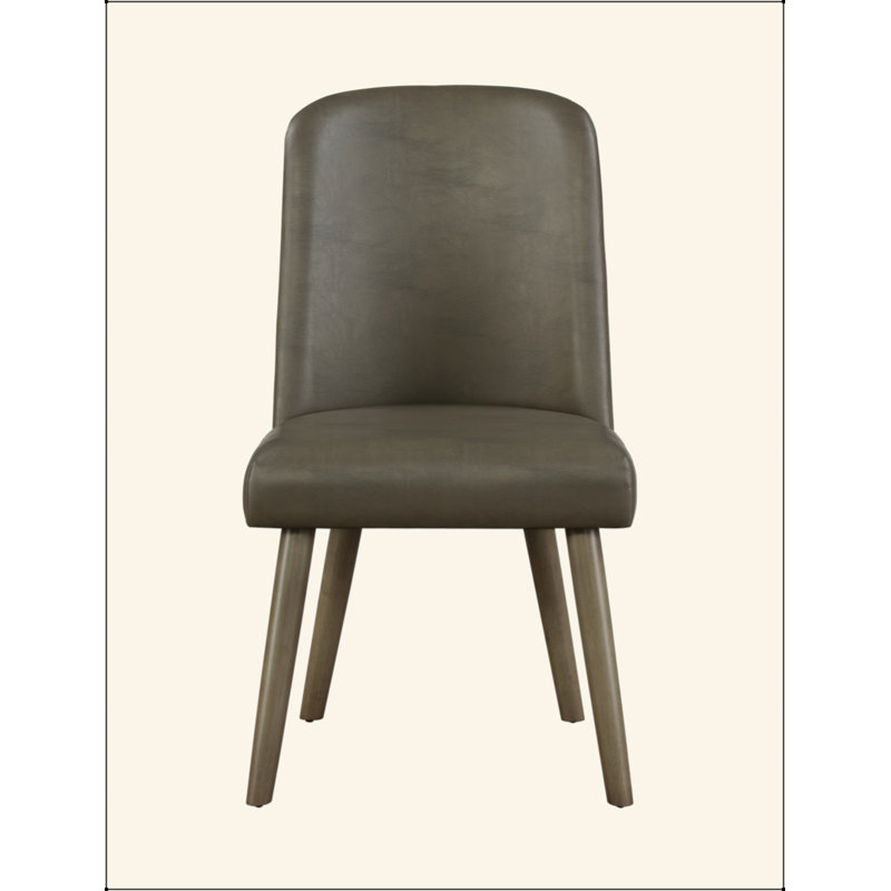 Ensemble de 2 chaises d'appoint Waylon en cuir synthétique gris et finition chêne gris