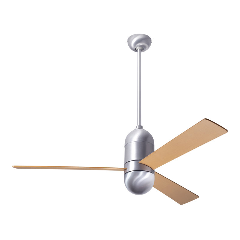 Cirrus 50'' Ceiling Fan, Maple, Wall Control, Brushed Aluminum