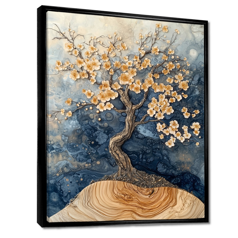 Hodgson - Floral Canvas Art Print, Noir, Reproduction encadrée sans passe-partout, H 20 po x l 12 po