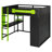 Green Full Size Loft Gaming Bed with Desk, Open Closet, USB and RGB Lighting-764084911