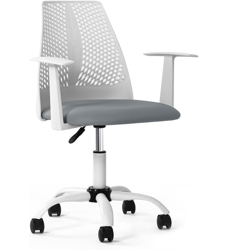 Chaise de bureau Berlin, Blanc / gris, Blanc