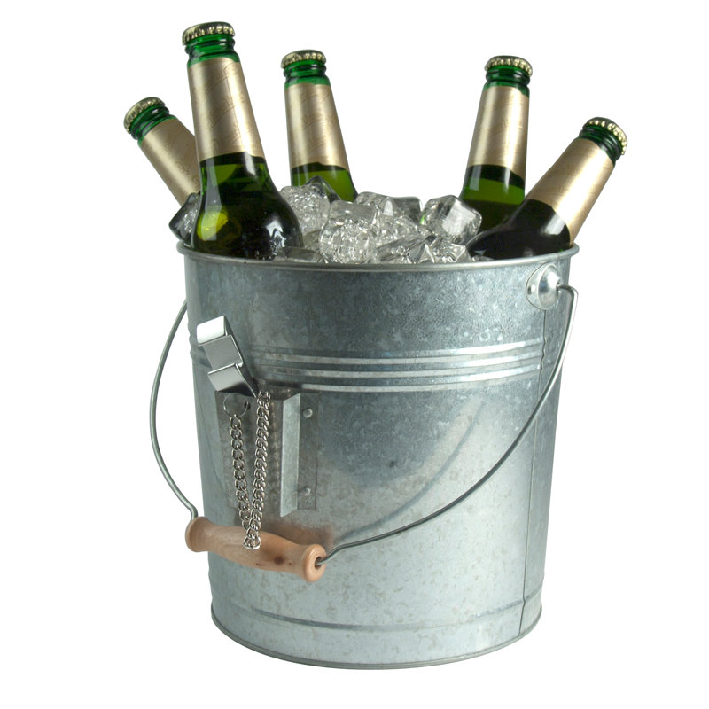Evelett Metal Beverage Tub, Galvanized Steel
