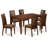 7 Piece Dining Table Set Consist of a Rectangle Kitchen Table and 6 Linen Fabric Kitchen Dining Chairs, 36x60 Inch, Mahogany-1714104489-1671875838-1671875835
