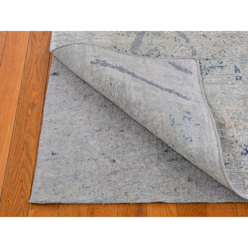 Tapis en laine texturée faite à la main 3 pi x 5 pi 5 po avec éléments de couleur pastel 144EB36BEA594462899EEBE144C4F7EE