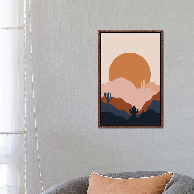 Desert Flow - Print on Canvas, 66.04 cm H x 45.72 cm W, Classic Brown Wood Framed