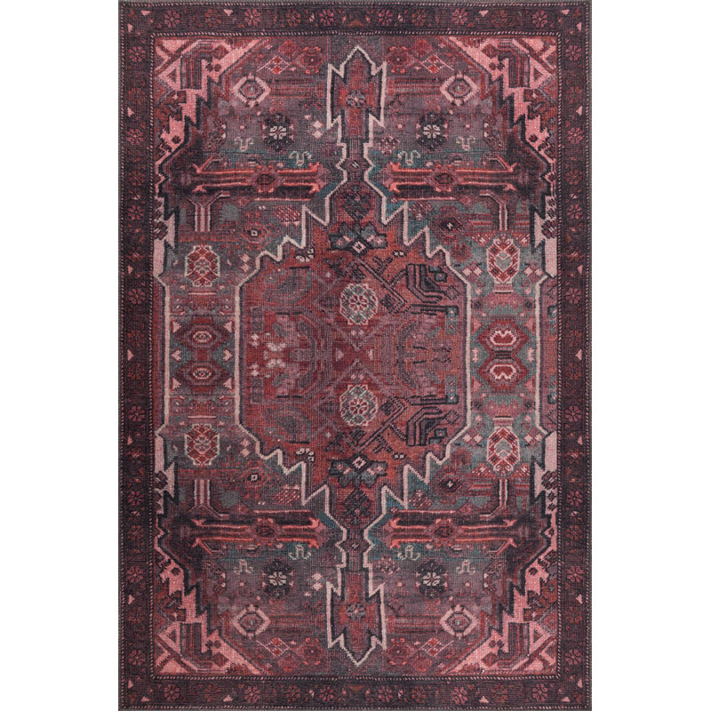 Tapis décoratif bourgogne, Rectangle 4 pi 8 po x 6 pi 3 po