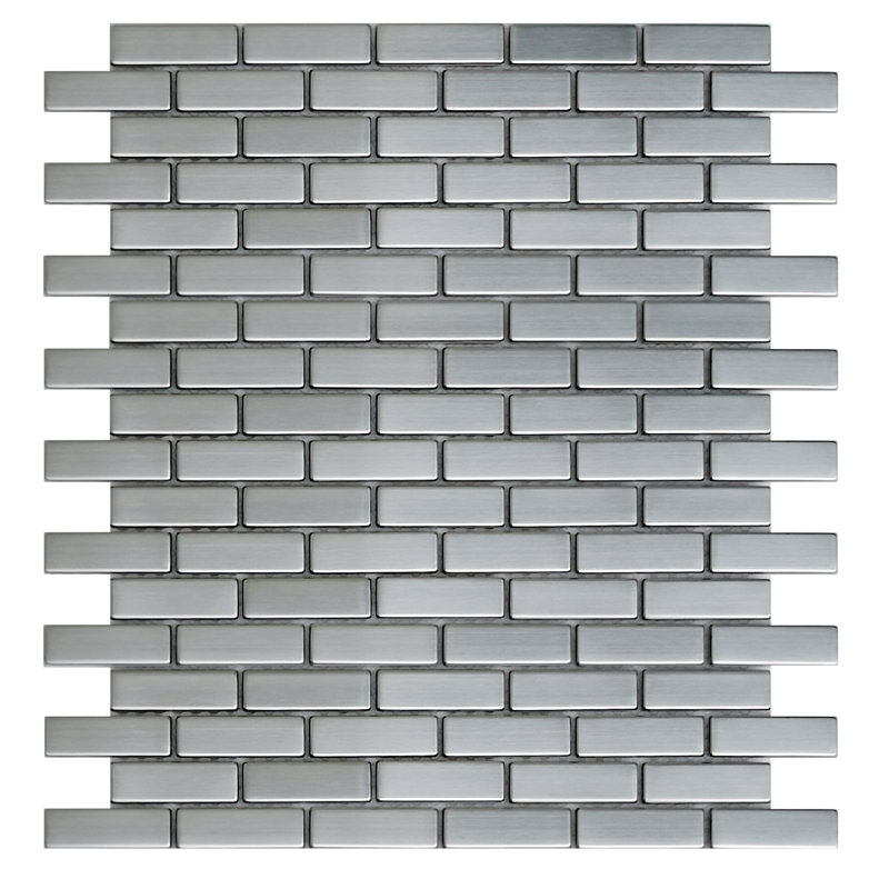 Carreau de mosaïque murale en acier inoxydable à joint brique 0,5 "x 2" Modena