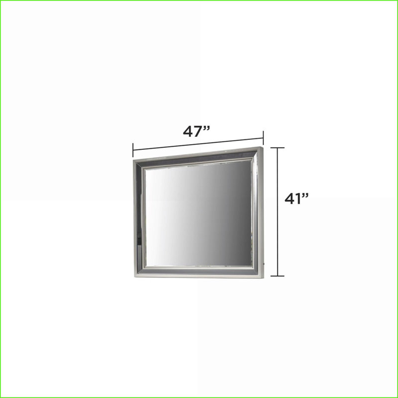 Ensemble de chambre à coucher, grand lit moderne gris clair 4 pièces avec ampoule à DEL Accents de rangement hydraulique en bois doré | Bois | Commodes doubles