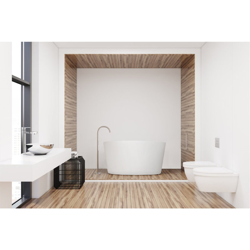 Mizu 52'' x 52'' Soaking Solid Surface Bathtub, Matte White, White