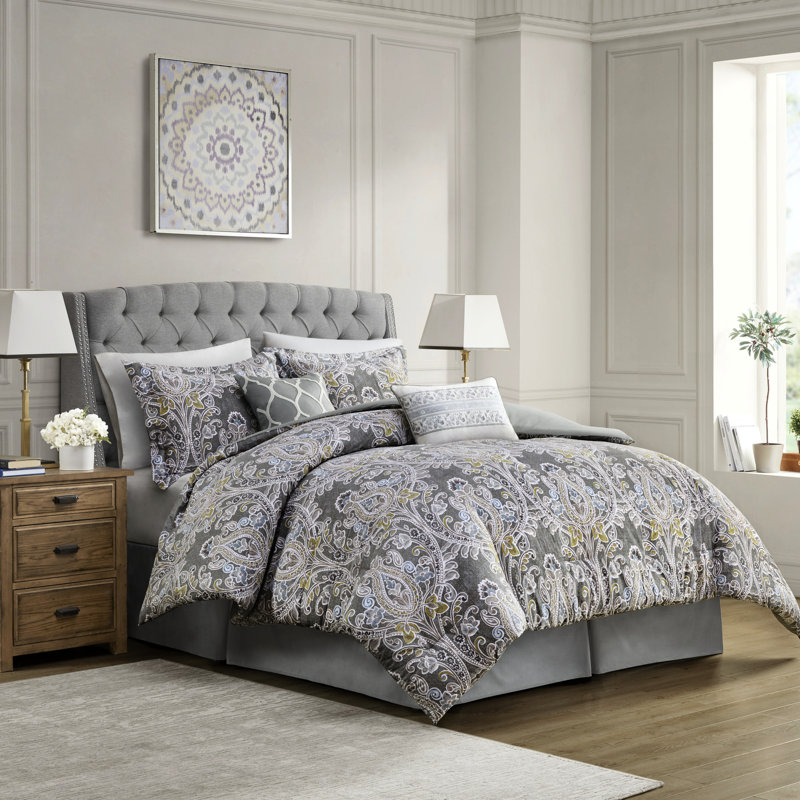 Édredon très grand 6 pièces gris avec un design surdimensionné douillet et élégant