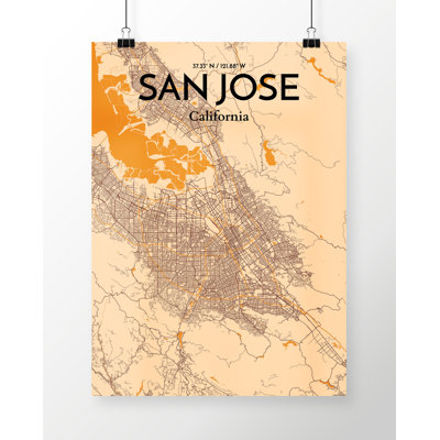 San Jose City Map - No Frame Print