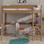 Lit mezzanine simple avec bureau intégré recouvert de tissu molletonné