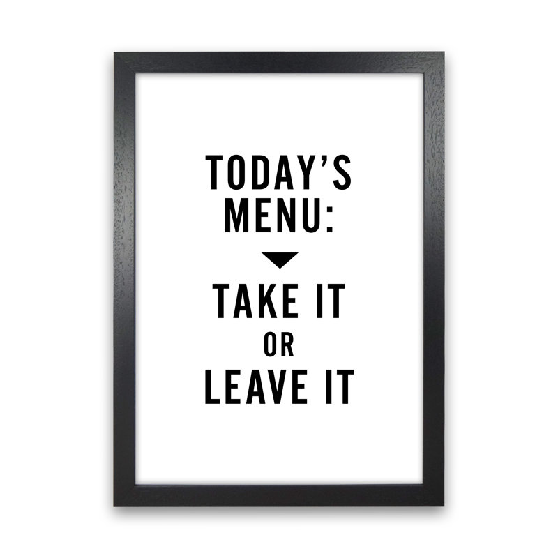 Today's Menu Minimal - Print, Wrapped Canvas, 84.1cm H x 59.4cm W x 4cm D
