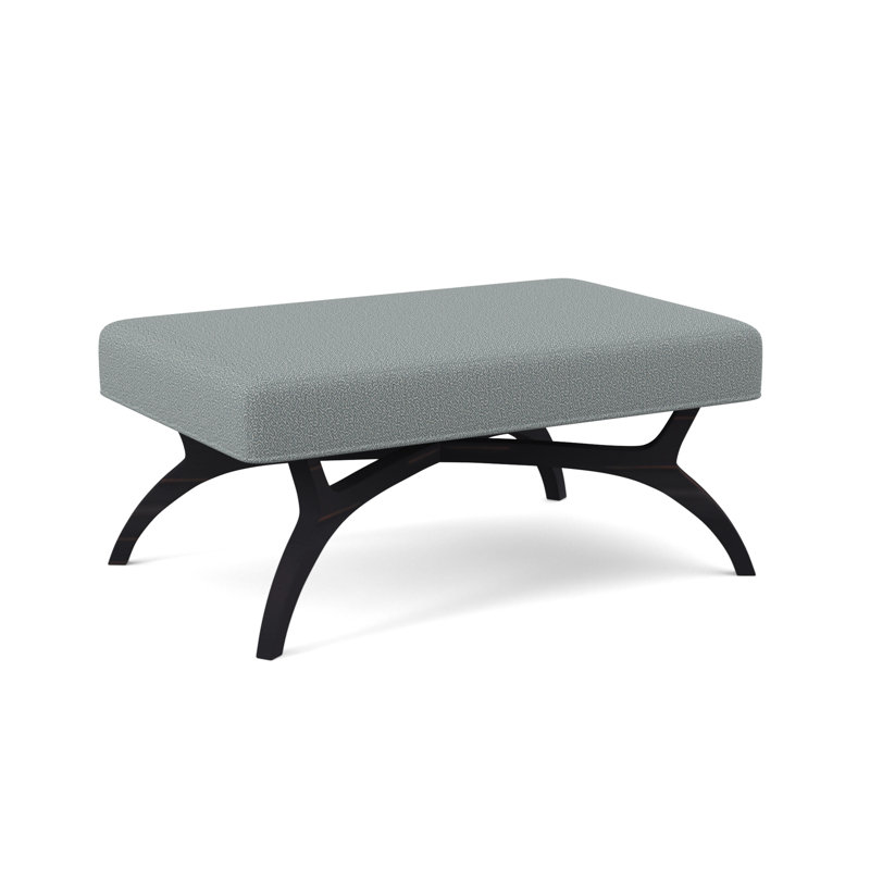 Ansel Upholstered Bench, Vintage Ebony, Maya Cyan
