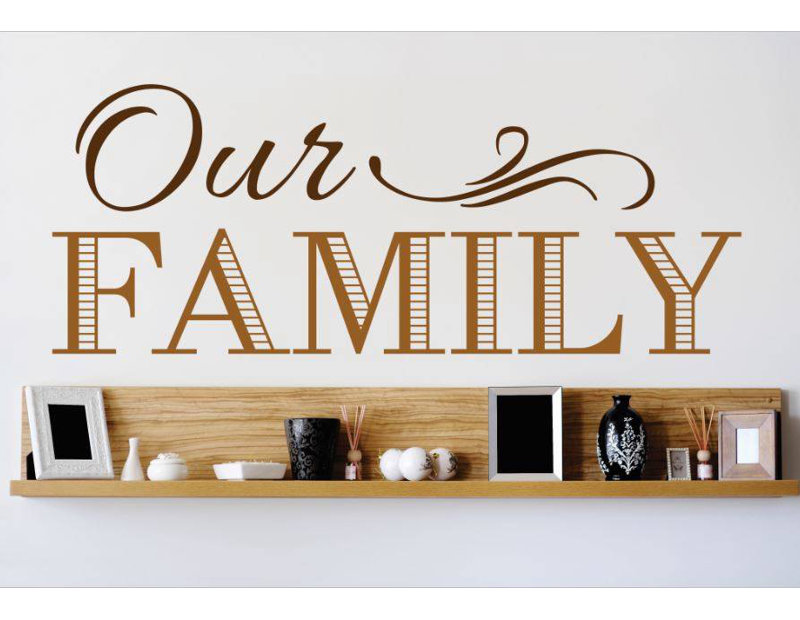 Décalcomanie murale family, H 12 po x l 30 po x P 0,16 po, Brun / brun foncé