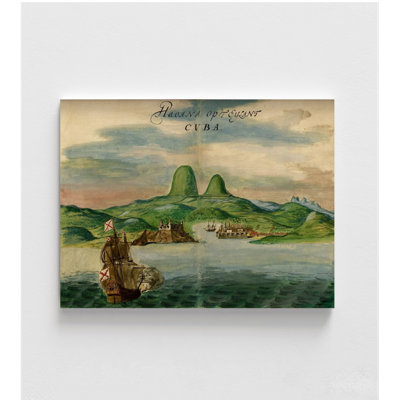 Port de La Havane, Cuba 1639, reproduction de l'affiche de la Havane antique, vieille affiche cubaine, reproduction de la culture latino-américaine rustique, décoration de bureau personnel