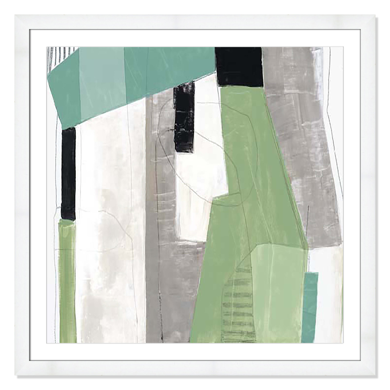 Evergreen Essence I Print, 37.5" H x 37.5" W x 2" D, White Cube Framed