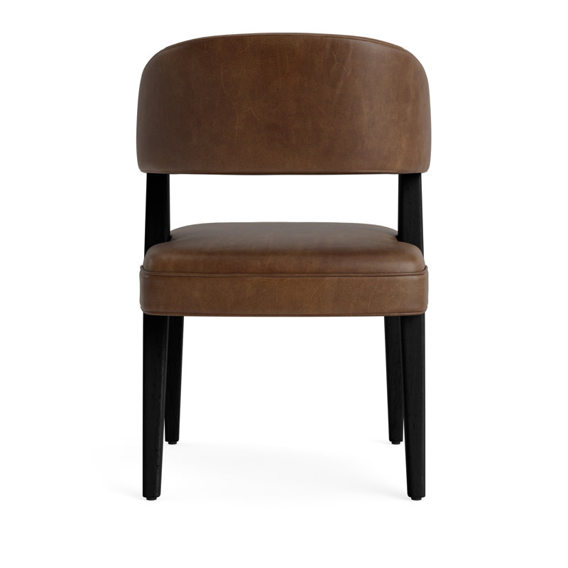Keane Upholstered Dining Chair, Black, Bedford - Tobacco