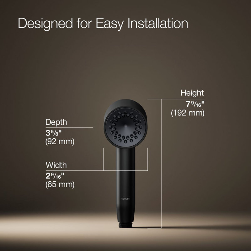 Statement Single-Function Iconic Handshower, Matte Black