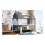 Lit simple en bois avec clôture, gris