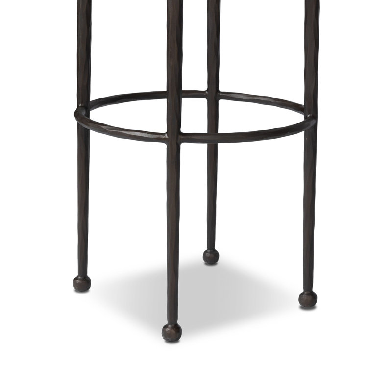 Tabouret en métal Eloise, Tabouret de bar (siège d'une hauteur de 31,25 po), Taupe alcala