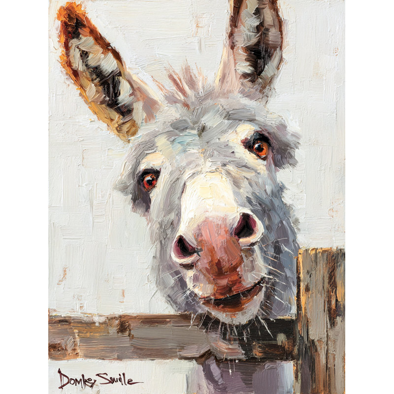 «Donkey Smile», art mural sur toile tendue, H 36 po x l 24 po