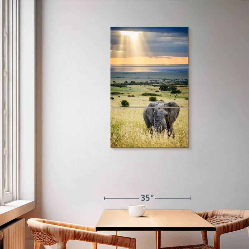 Brampt Savanna Elephant, 57" H x 36" W