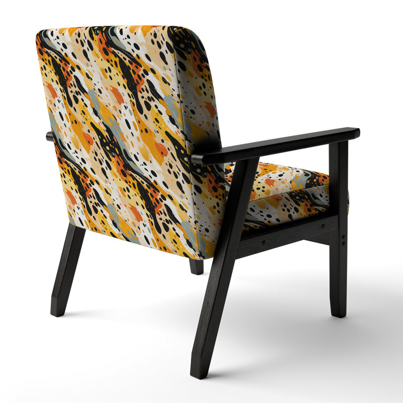 Fauteuil d'appoint rembourré moderne et contemporain Modern Guépard orange et noir Fusion III