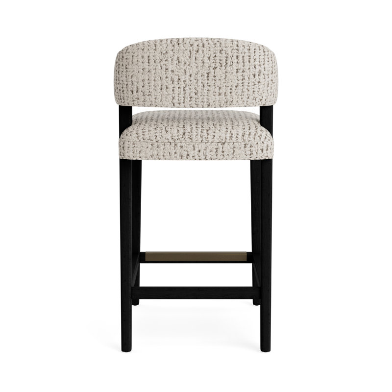 Keane Bar Stool, Marshmallow - Toast, Black, Bar Stool (30” Seat Height)