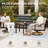 3-Piece Modern Outdoor Conversation Set with Swivel Rocking Chairs and Coffee Table, Featuring 6" Thick Cushions-728609371-731013363