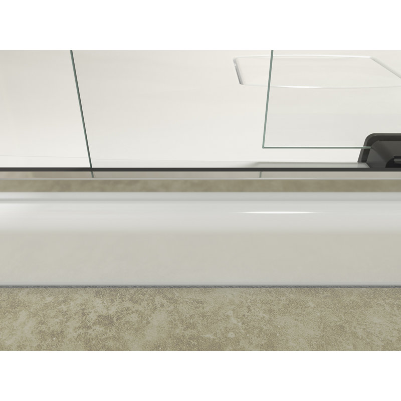 Levity 59.63" x 59.75" Bypass Bath Door with CleanCoat® Technology, Bright Silver, Crystal Clear