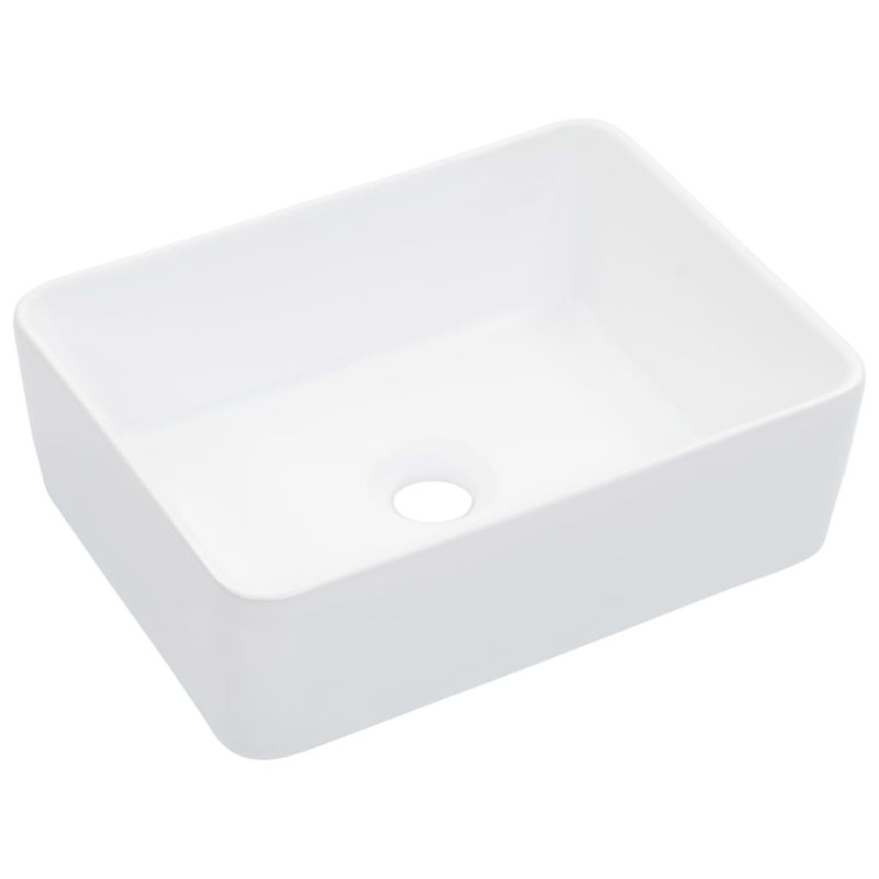 Belfry Bathroom Radu Ceramic Rectangular Sink, White, 13cm H x 40cm W x 30cm D