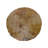 Rustic Outdoor Peach Travertine Side Table: Hand-forged Wrought Iron Base - 