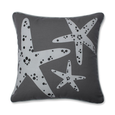 Stunning Starfish Embroidered Outdoor Throw Pillow