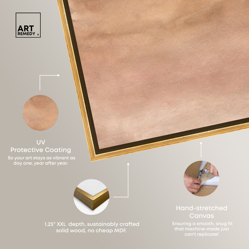 Large Gold Framed Abstract Canvas Wall Art