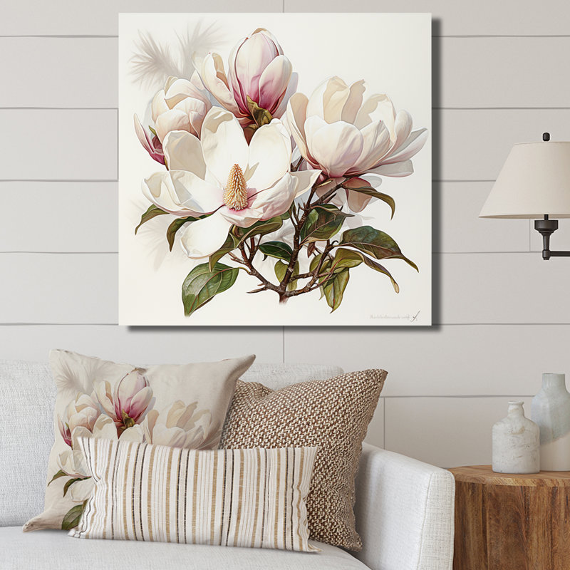 Magnolias en hiver, Toile tendue, H 30 po x l 30 po