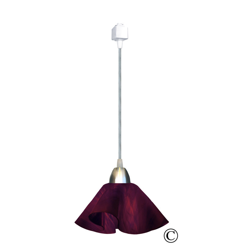 Luminaire suspendu Dale, Grand, Nickel, Prune mauve