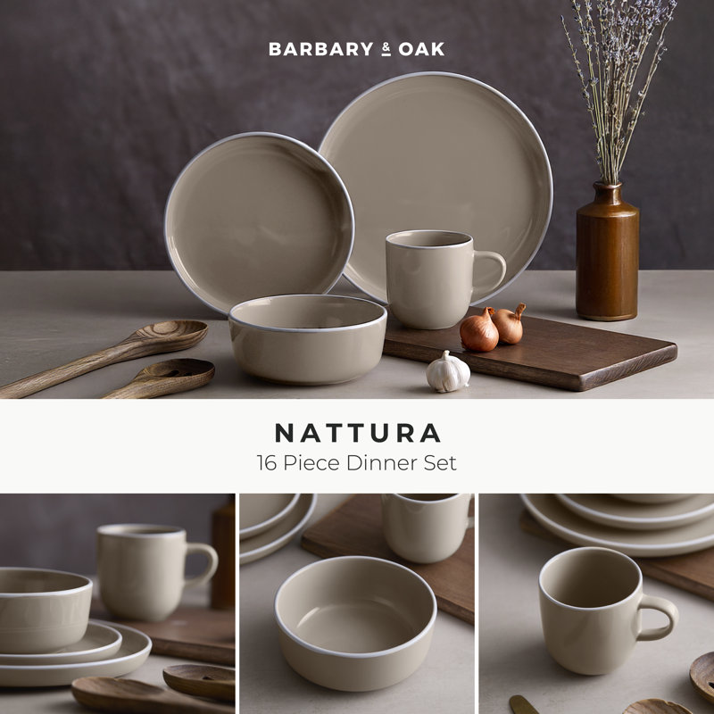 Piece Stoneware Dinnerware Set - Service for 4, Cream