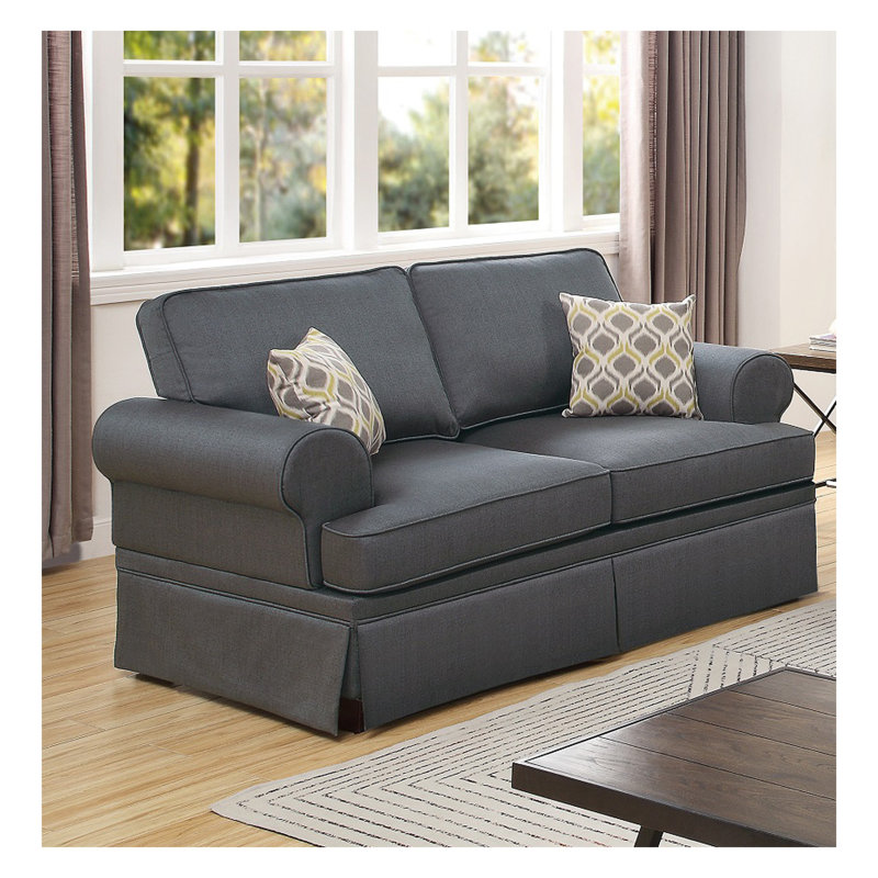 Canapé modulaire contemporain en polyfibre gris et lin