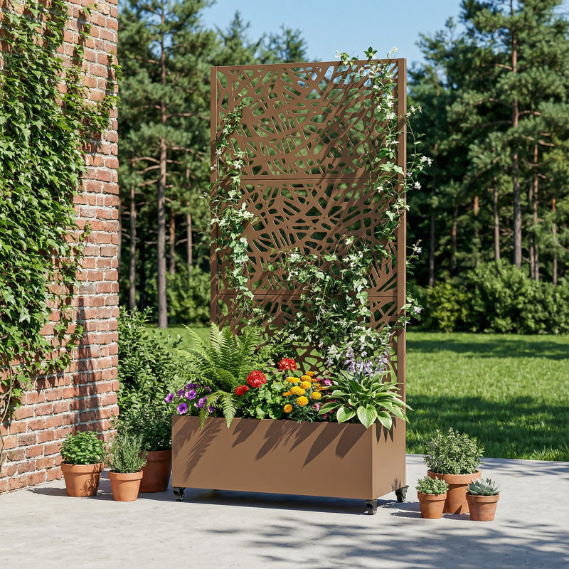 Boîte à fleurs Eurel, H 72 po x l 35 po x P 16 po, Brun