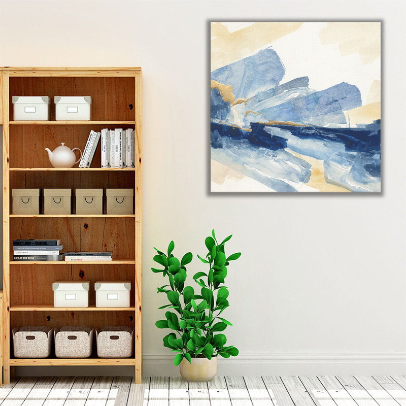 «Gilded Indigo II», reproduction d'art sur toile, H 12 po x l 12 po